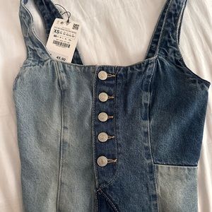 ZARA Patchwork denim top
